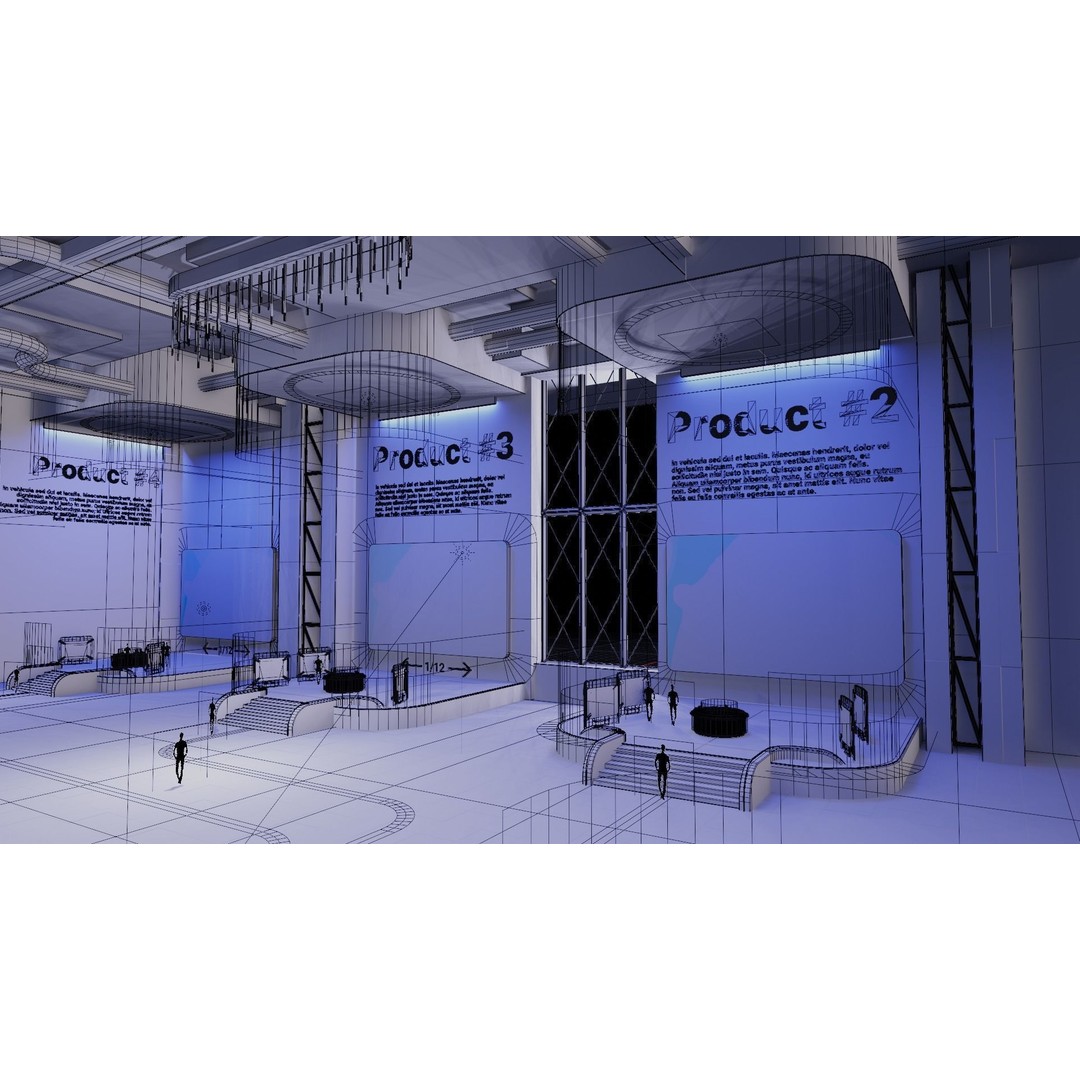 Sci-Fi Exhibition Hall Interior 3D Model – High Poly Game Asset, Blender, FBX - View 16
