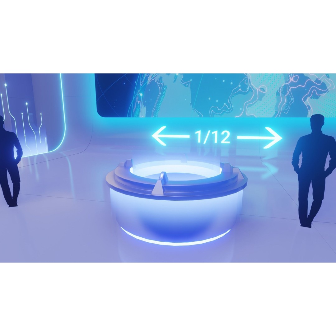 Sci-Fi Exhibition Hall Interior 3D Model – High Poly Game Asset, Blender, FBX - View 3