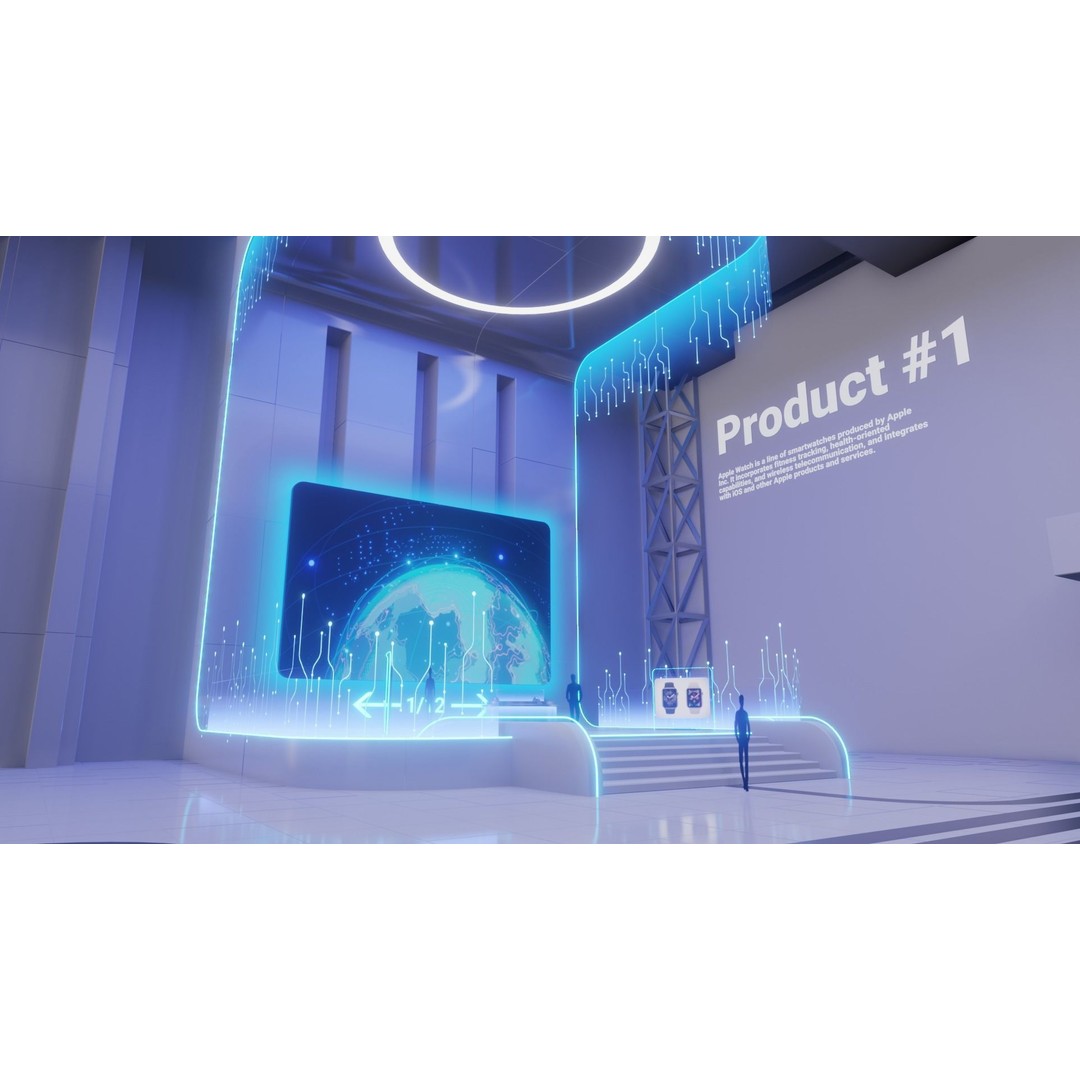 Sci-Fi Exhibition Hall Interior 3D Model – High Poly Game Asset, Blender, FBX - View 9