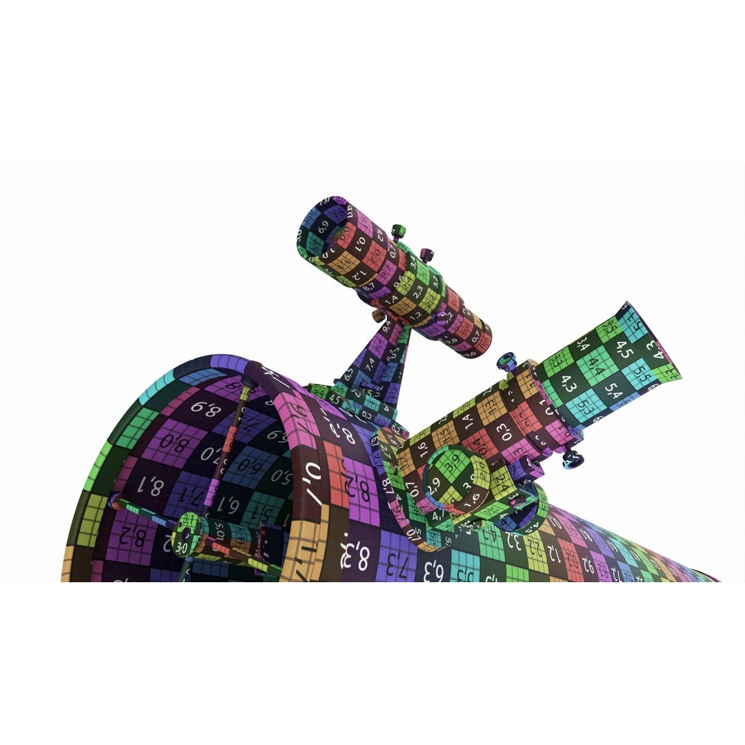 Newtonian Reflector Telescope 3D Model – PBR Game-Ready Asset, FBX, OBJ - View 14