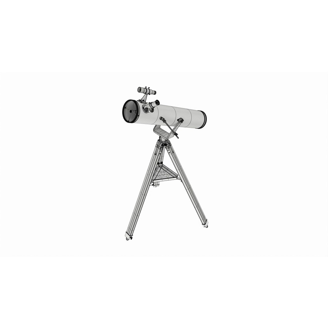 Newtonian Reflector Telescope 3D Model – PBR Game-Ready Asset, FBX, OBJ - View 9