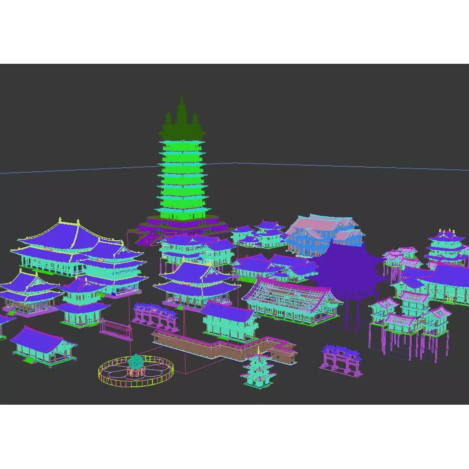 Ancient Chinese Buildings 3D Model – Traditional Architectural Structures, FBX - View 11
