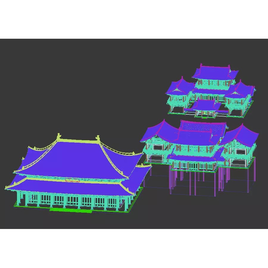 Ancient Chinese Buildings 3D Model – Traditional Architectural Structures, FBX - View 13