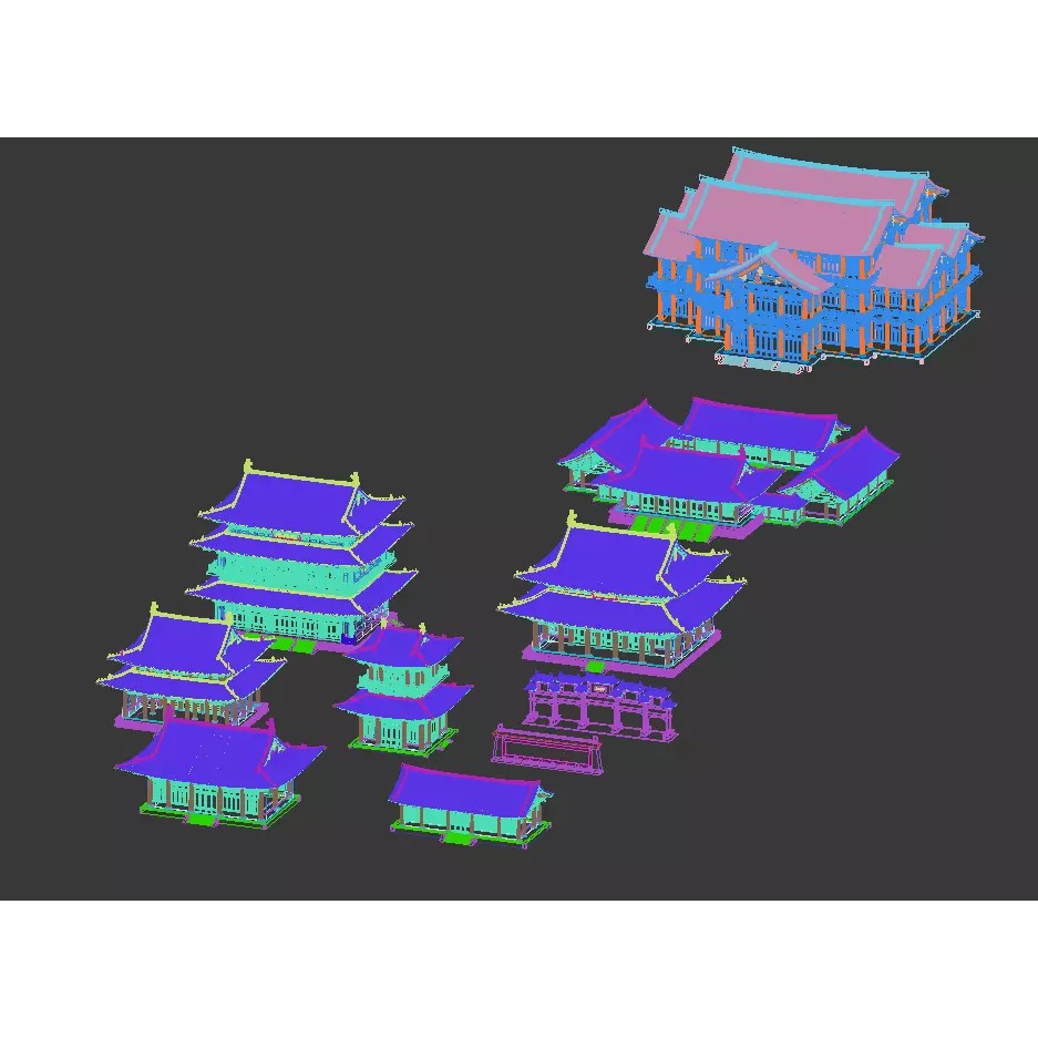 Ancient Chinese Buildings 3D Model – Traditional Architectural Structures, FBX - View 14