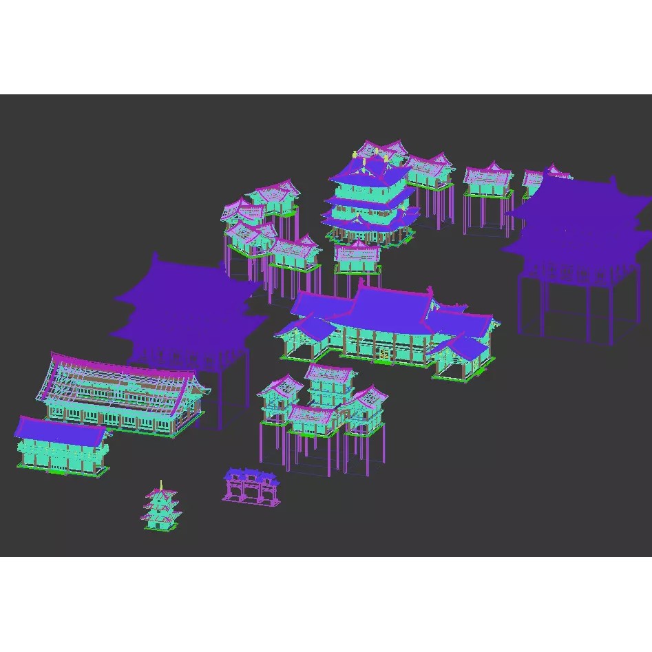 Ancient Chinese Buildings 3D Model – Traditional Architectural Structures, FBX - View 15