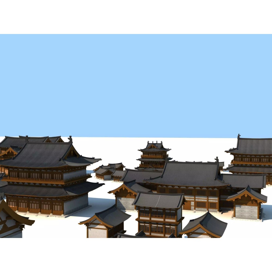 Ancient Chinese Buildings 3D Model – Traditional Architectural Structures, FBX - View 8