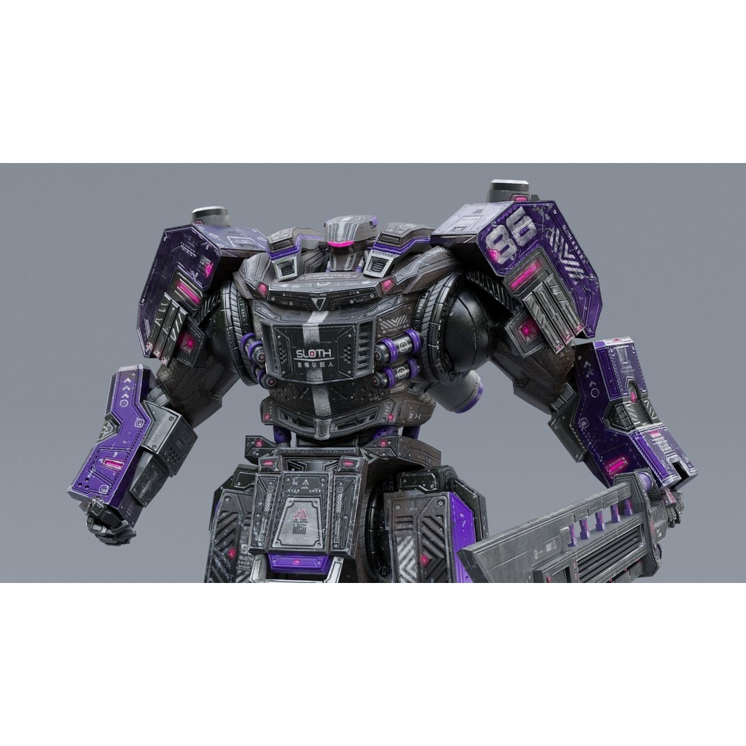 Sloth Mech 3D Model – Low Poly Rigged Character with Greatsword, FBX - View 12