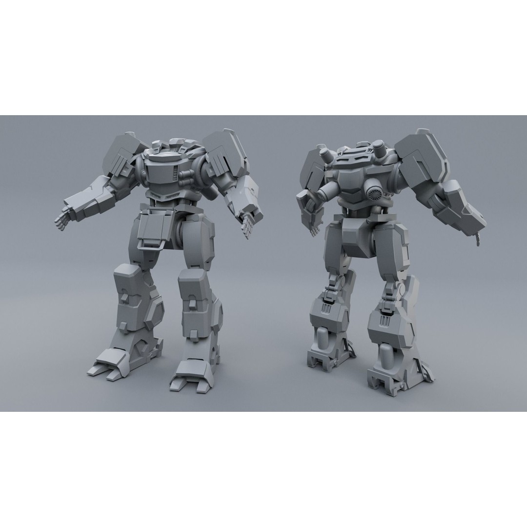 Sloth Mech 3D Model – Low Poly Rigged Character with Greatsword, FBX - View 16