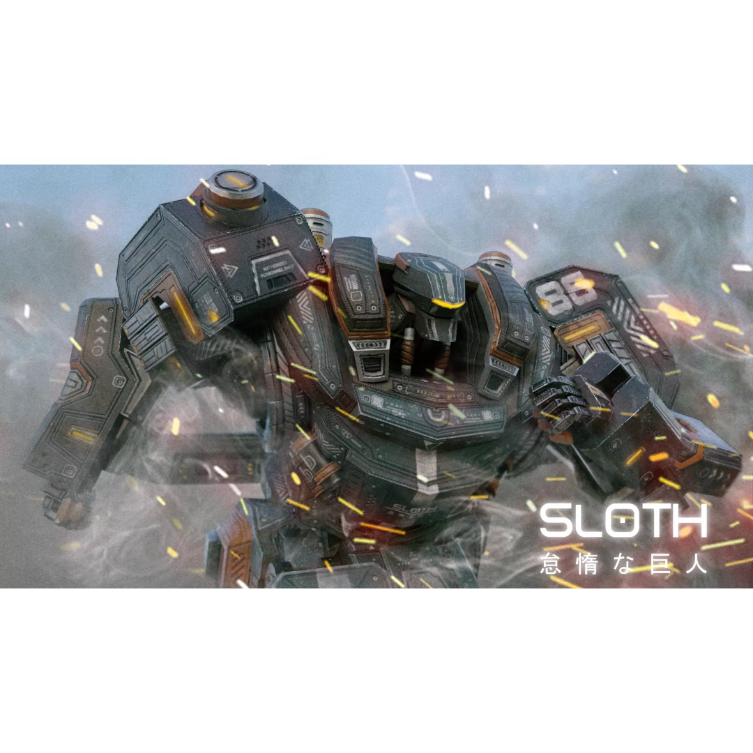 Sloth Mech 3D Model – Low Poly Rigged Character with Greatsword, FBX - View 2