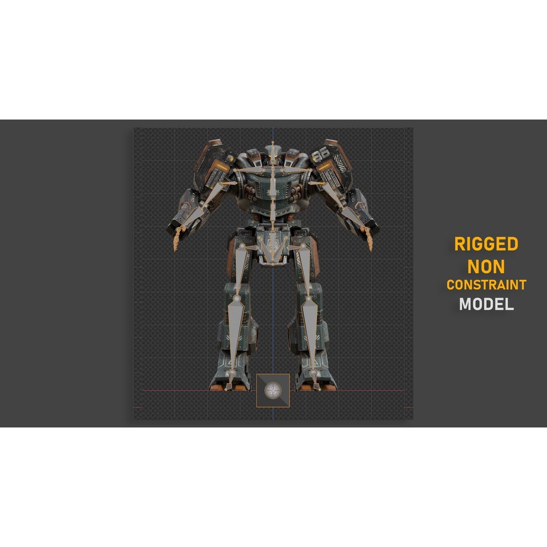 Sloth Mech 3D Model – Low Poly Rigged Character with Greatsword, FBX - View 20