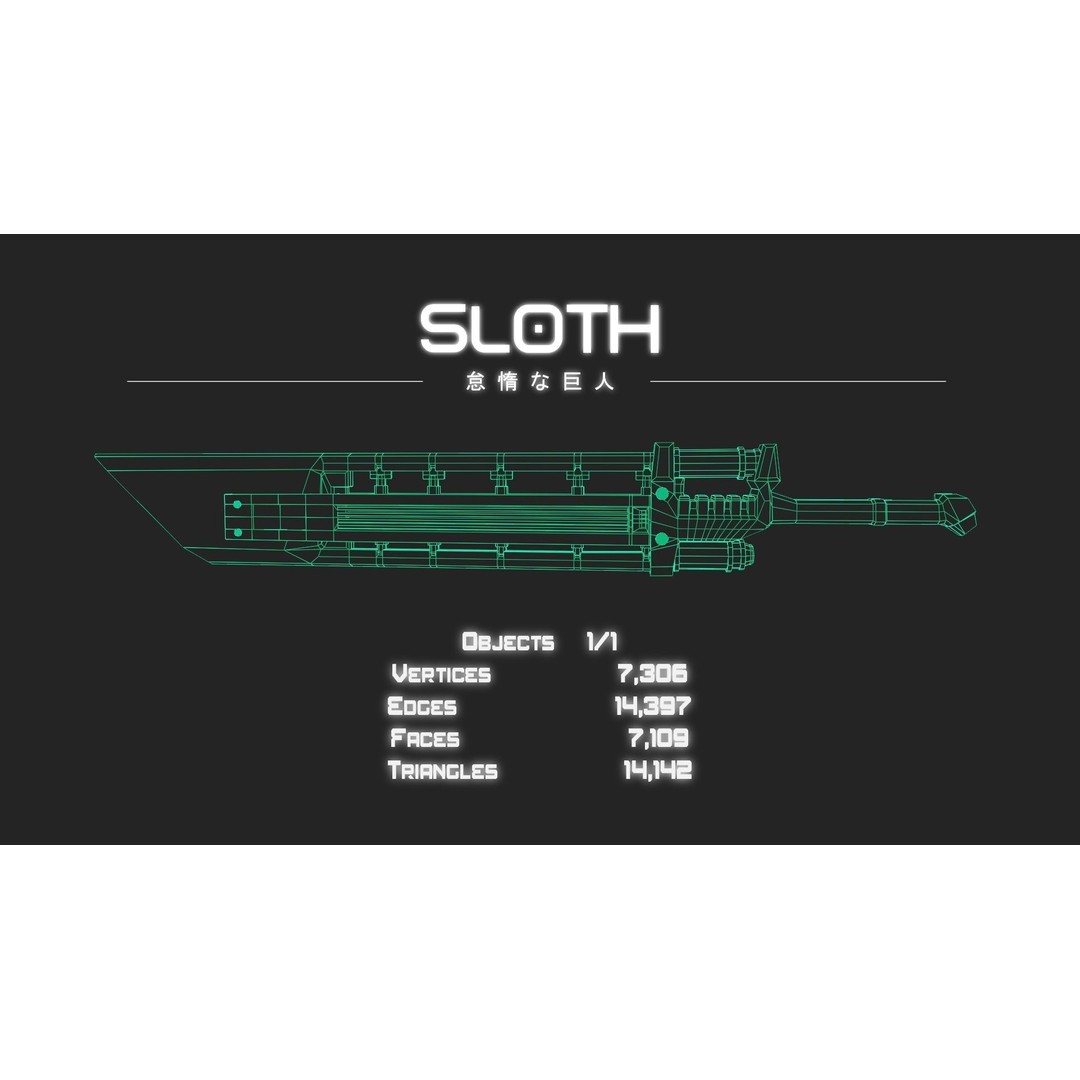 Sloth Mech 3D Model – Low Poly Rigged Character with Greatsword, FBX - View 22