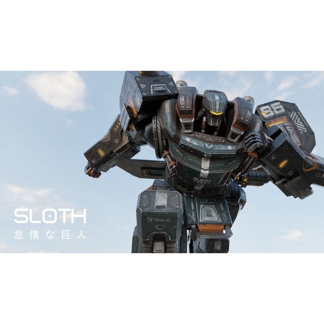 Sloth Mech 3D Model – Low Poly Rigged Character with Greatsword, FBX - View 30