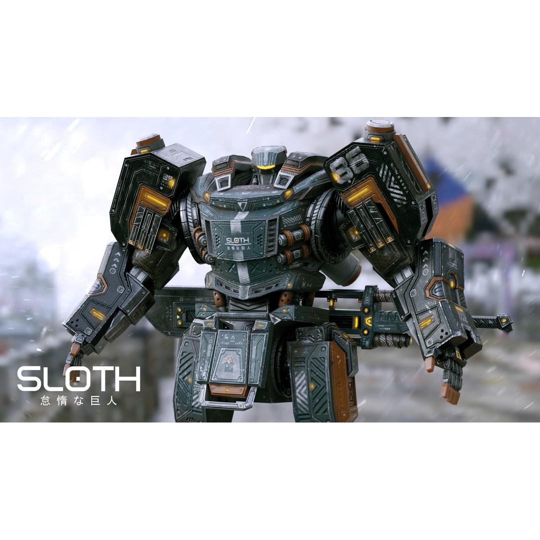 Sloth Mech 3D Model – Low Poly Rigged Character with Greatsword, FBX - View 32