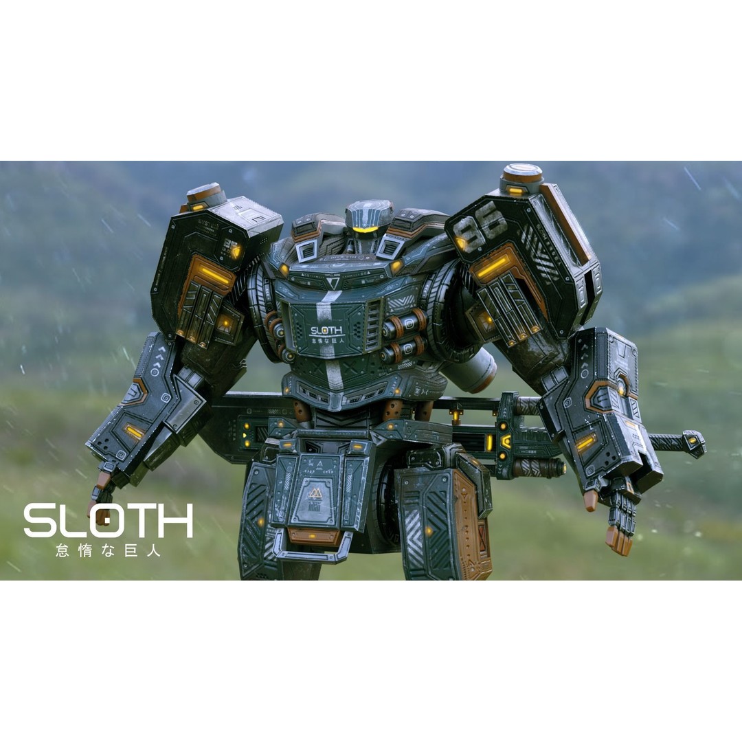 Sloth Mech 3D Model – Low Poly Rigged Character with Greatsword, FBX - View 33