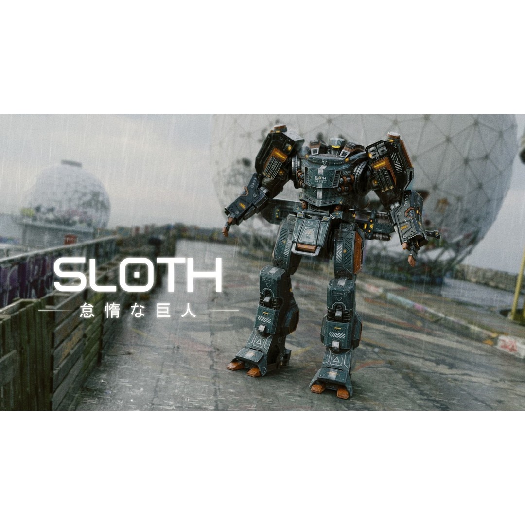 Sloth Mech 3D Model – Low Poly Rigged Character with Greatsword, FBX - View 4