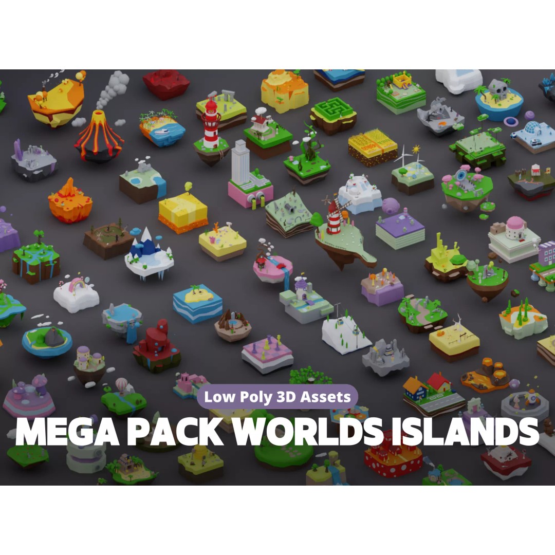 Island Exteriors 3D Model – Low Poly Game Asset, FBX, Blender - View 2