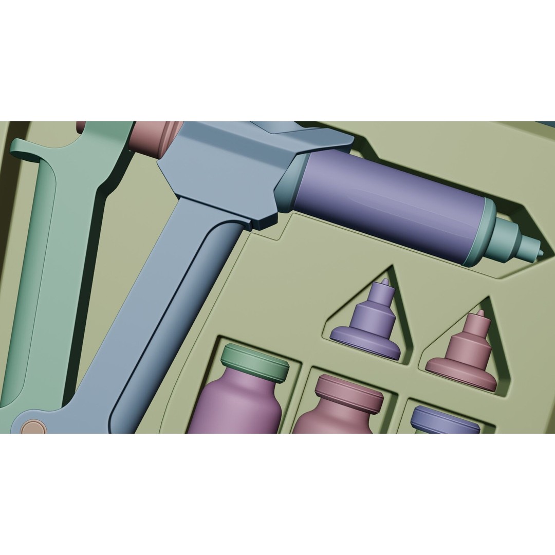 Serum Injection Kit 3D Model – Low Poly Medical Asset, PBR Textures - View 10