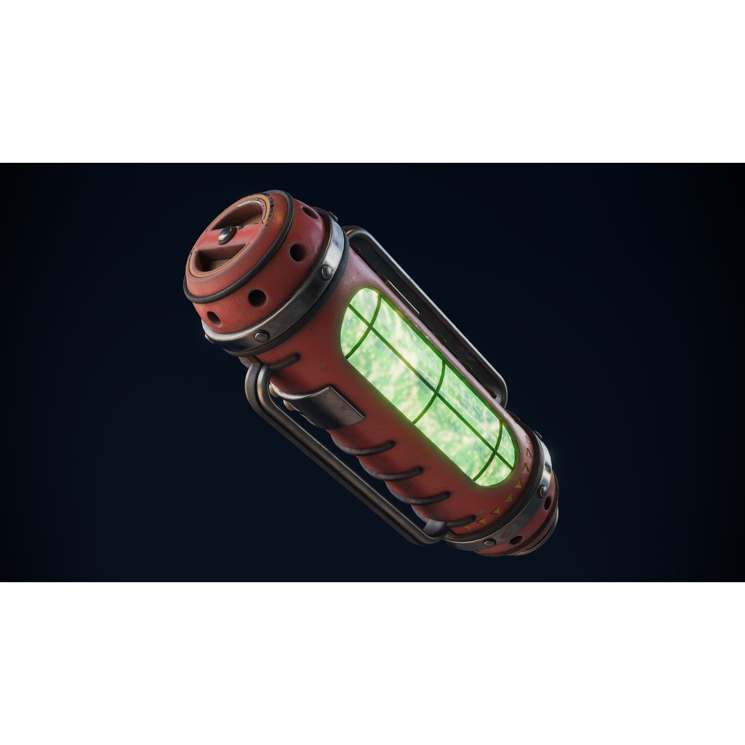 Radioactive Power Capsule 3D Model – Low Poly PBR Game Asset, FBX