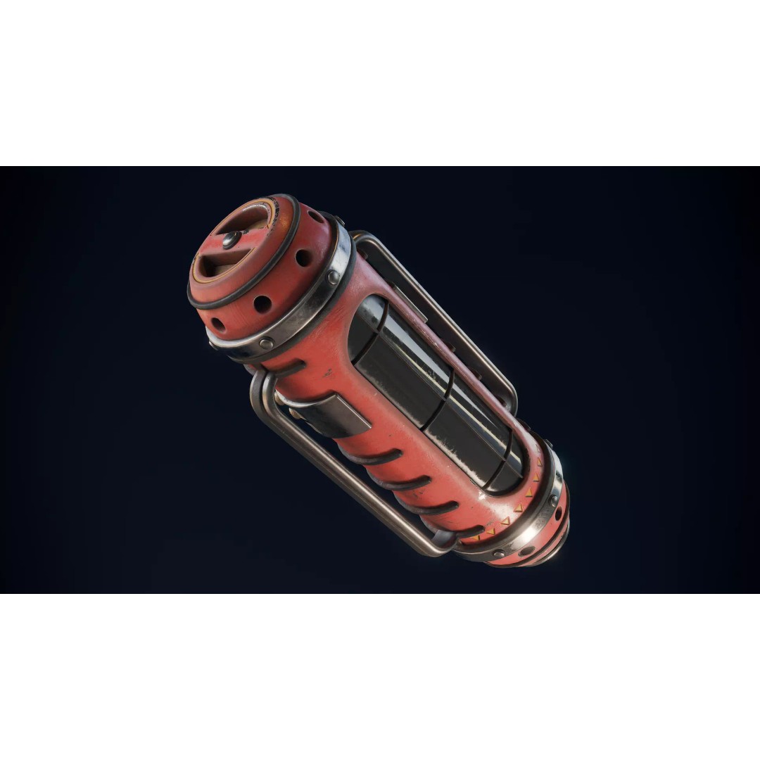 Radioactive Power Capsule 3D Model – Low Poly PBR Game Asset, FBX - View 2