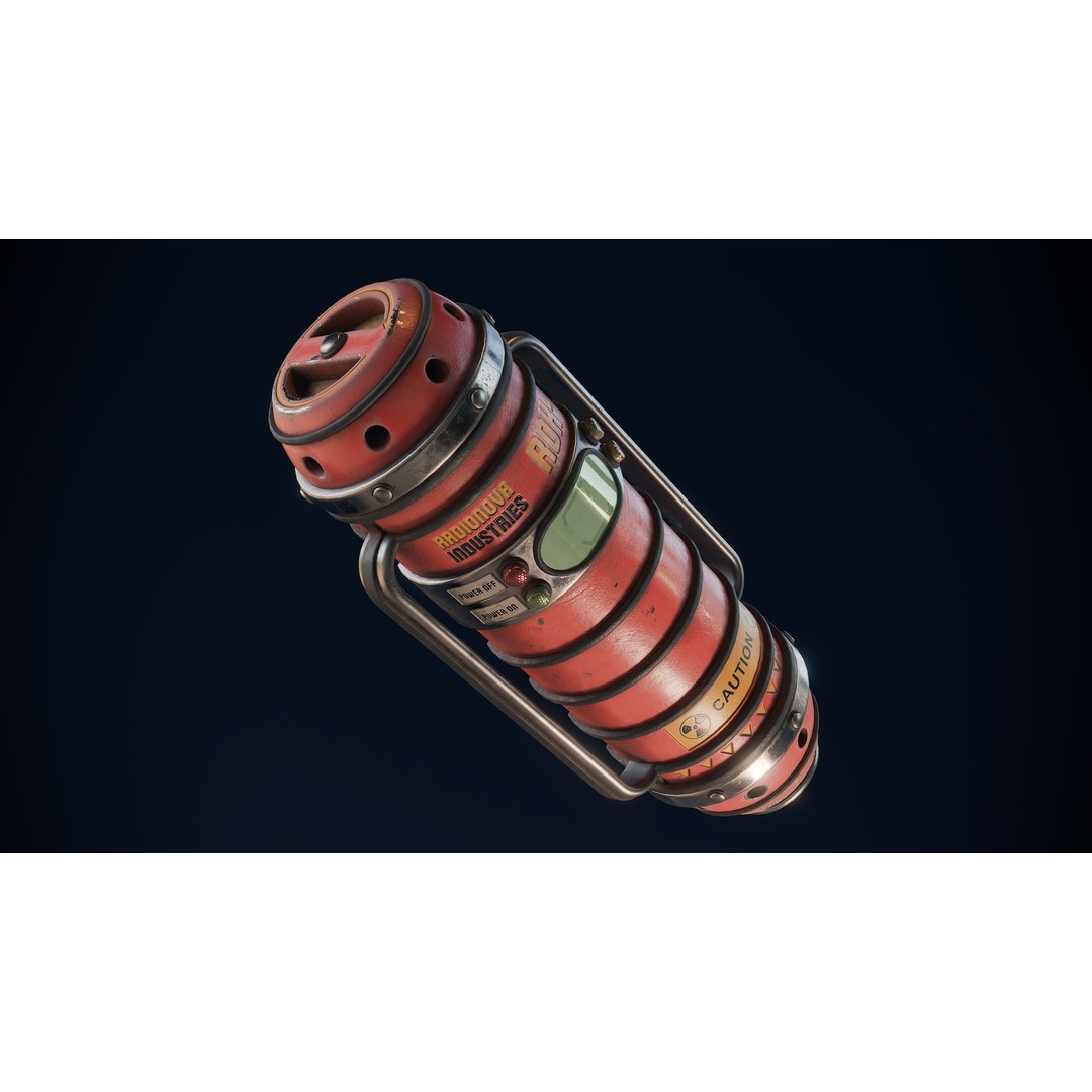 Radioactive Power Capsule 3D Model – Low Poly PBR Game Asset, FBX - View 3