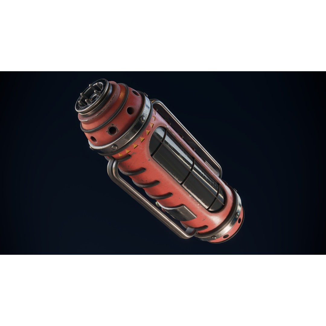 Radioactive Power Capsule 3D Model – Low Poly PBR Game Asset, FBX - View 4