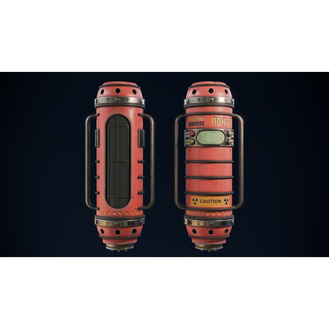Radioactive Power Capsule 3D Model – Low Poly PBR Game Asset, FBX - View 6