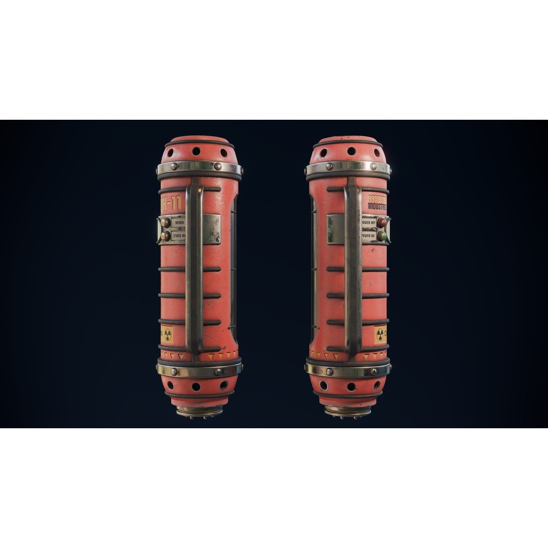 Radioactive Power Capsule 3D Model – Low Poly PBR Game Asset, FBX - View 7