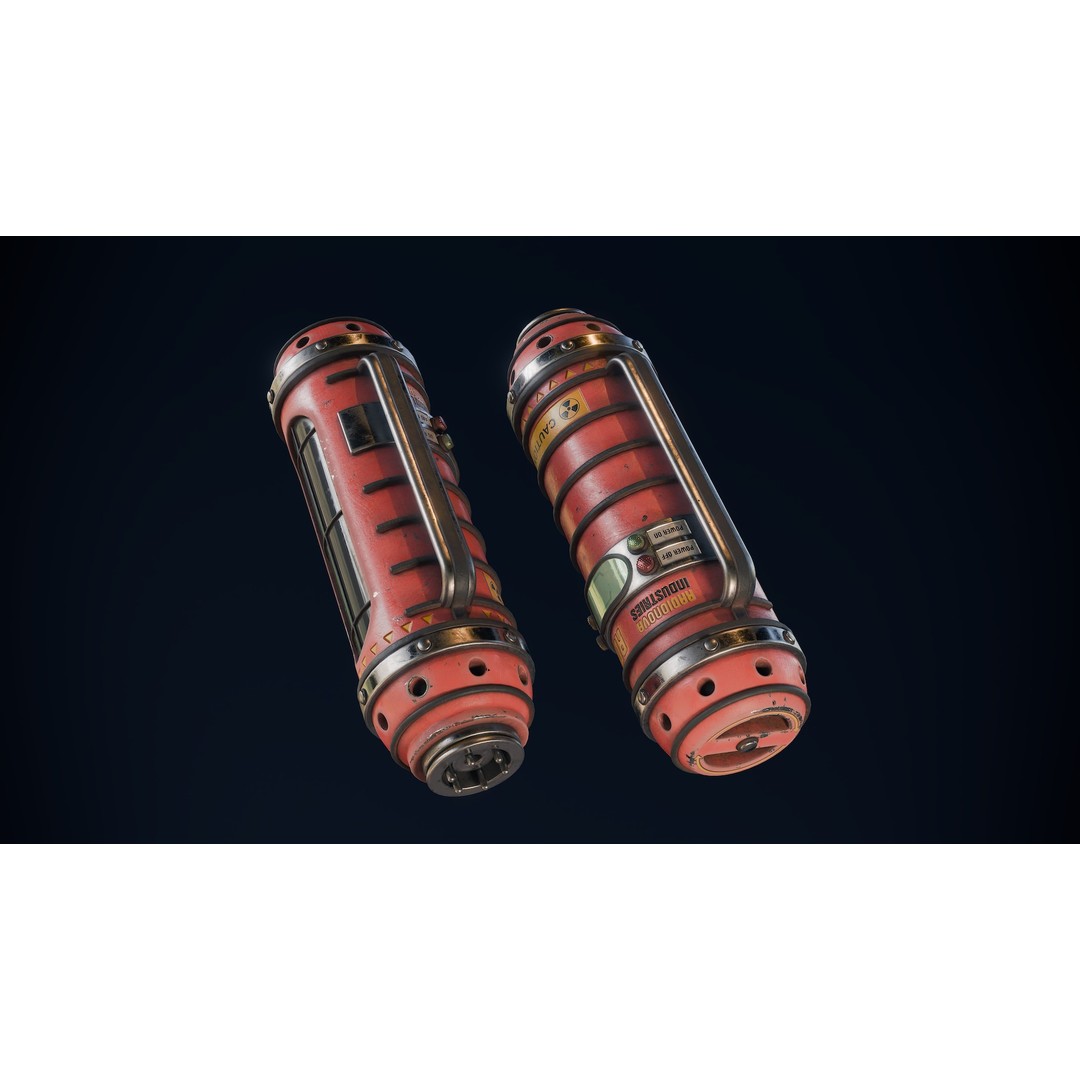 Radioactive Power Capsule 3D Model – Low Poly PBR Game Asset, FBX - View 8