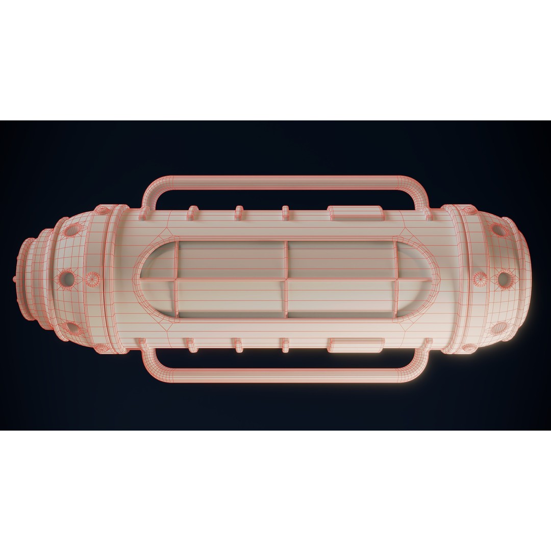 Radioactive Power Capsule 3D Model – Low Poly PBR Game Asset, FBX - View 9