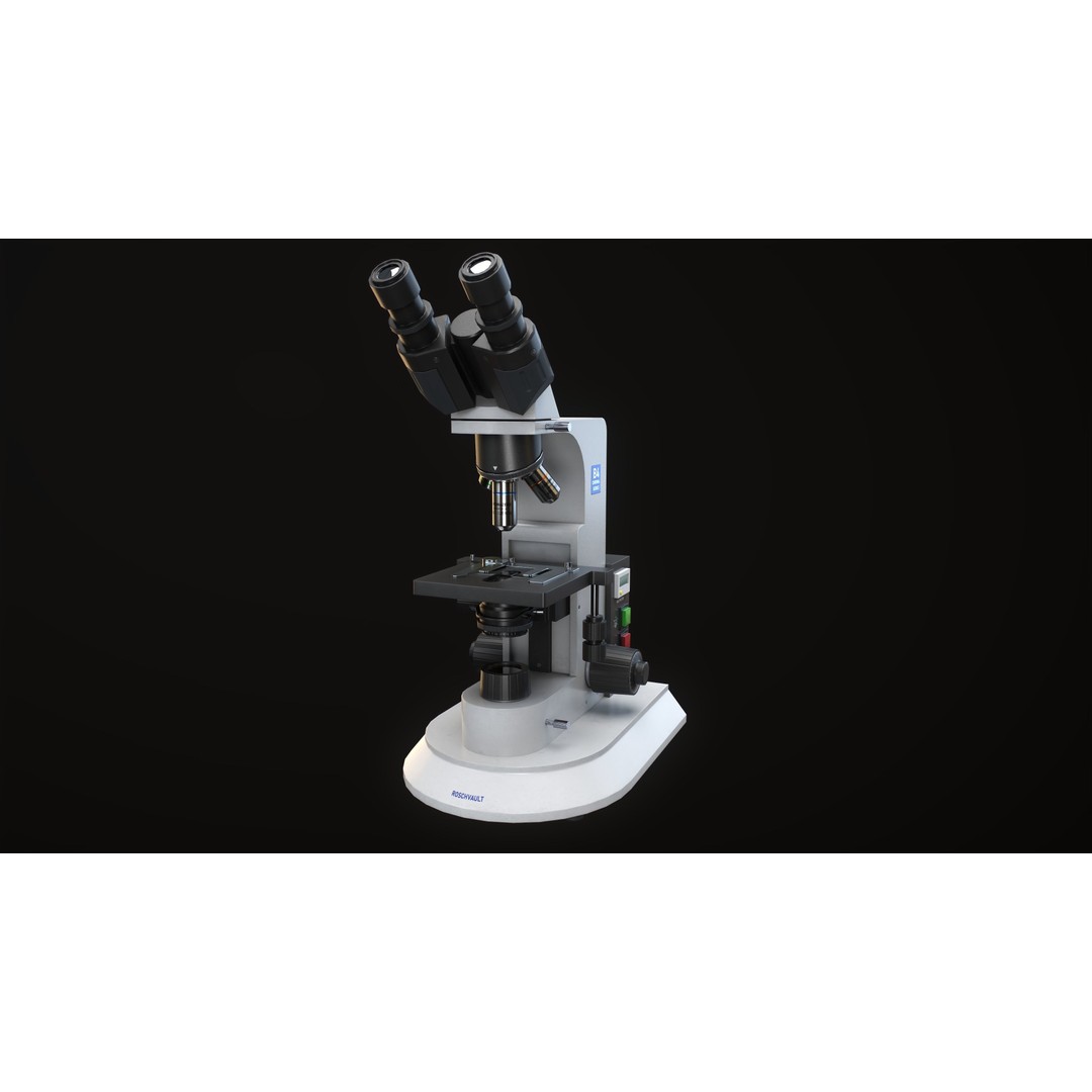 RoschVault Microscope 3D Model – Low Poly Game Ready Asset, FBX - View 3