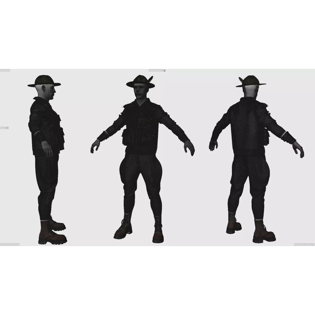 Explorer Outfit 3D Model – Safari Style Character Clothing, FBX - View 12