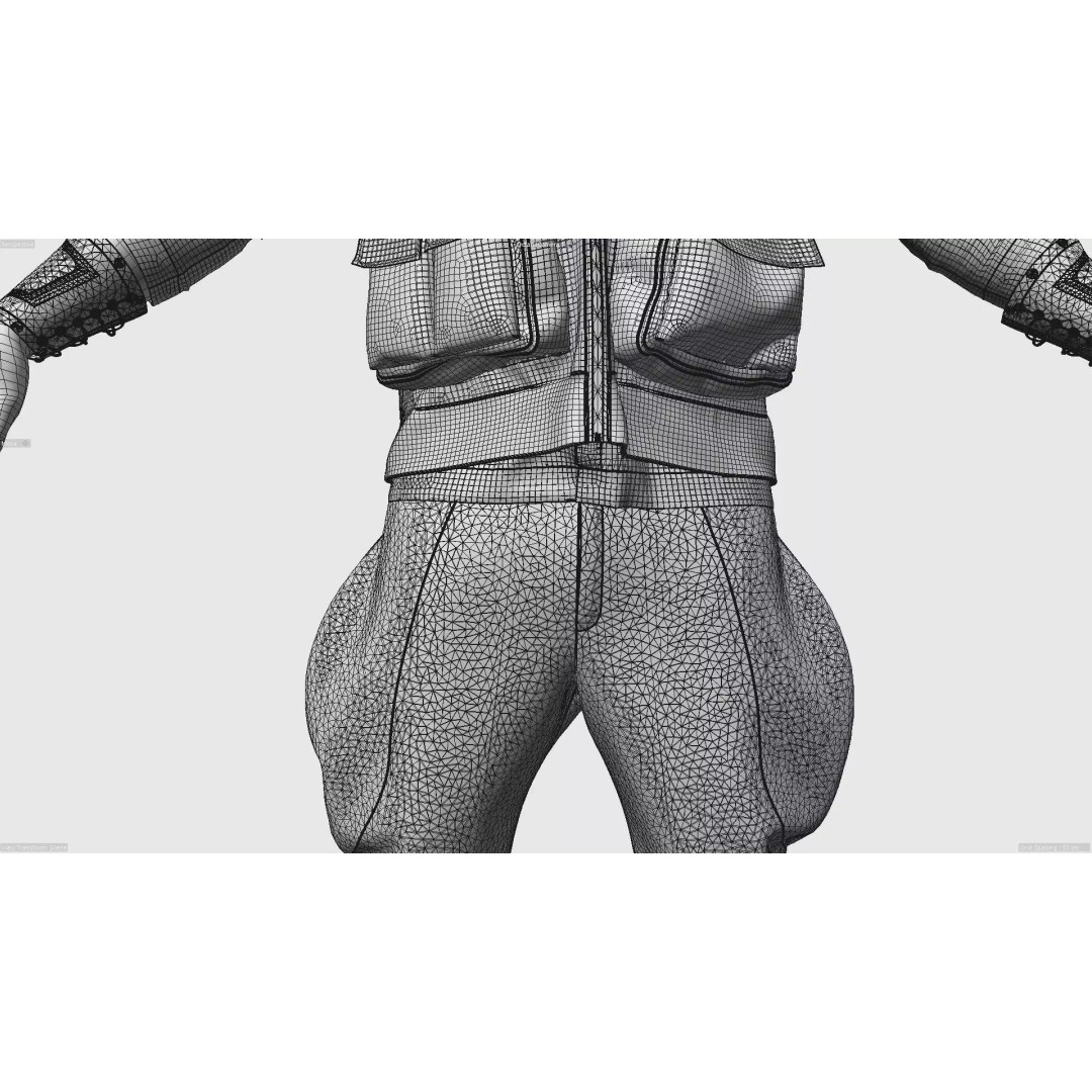 Explorer Outfit 3D Model – Safari Style Character Clothing, FBX - View 13
