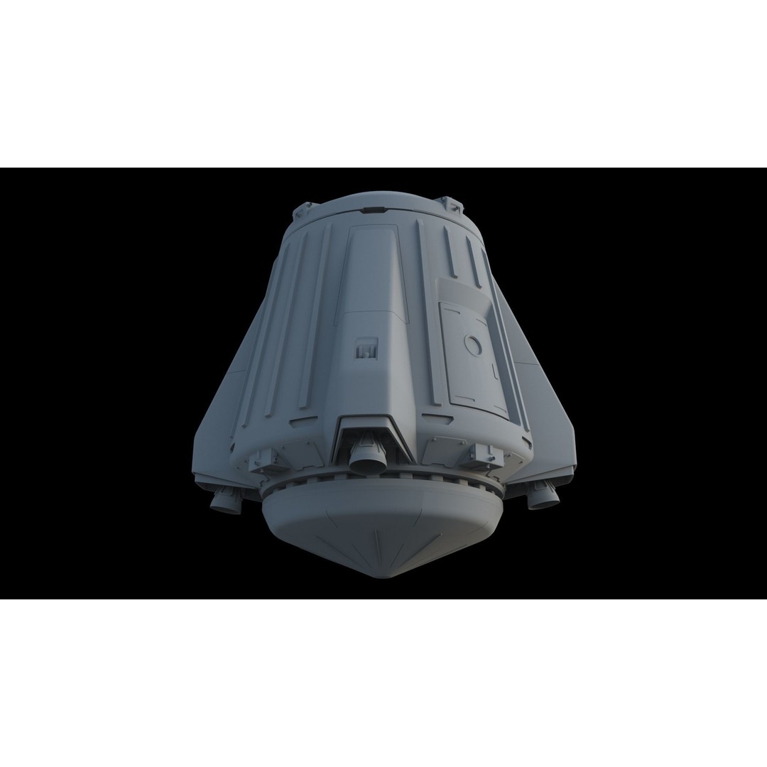 Escape Pod 3D Model – Sci-Fi Landing Module, FBX & OBJ Formats - View 13