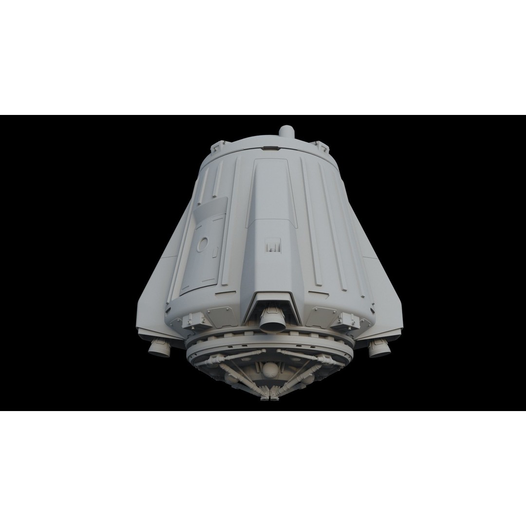 Escape Pod 3D Model – Sci-Fi Landing Module, FBX & OBJ Formats - View 14