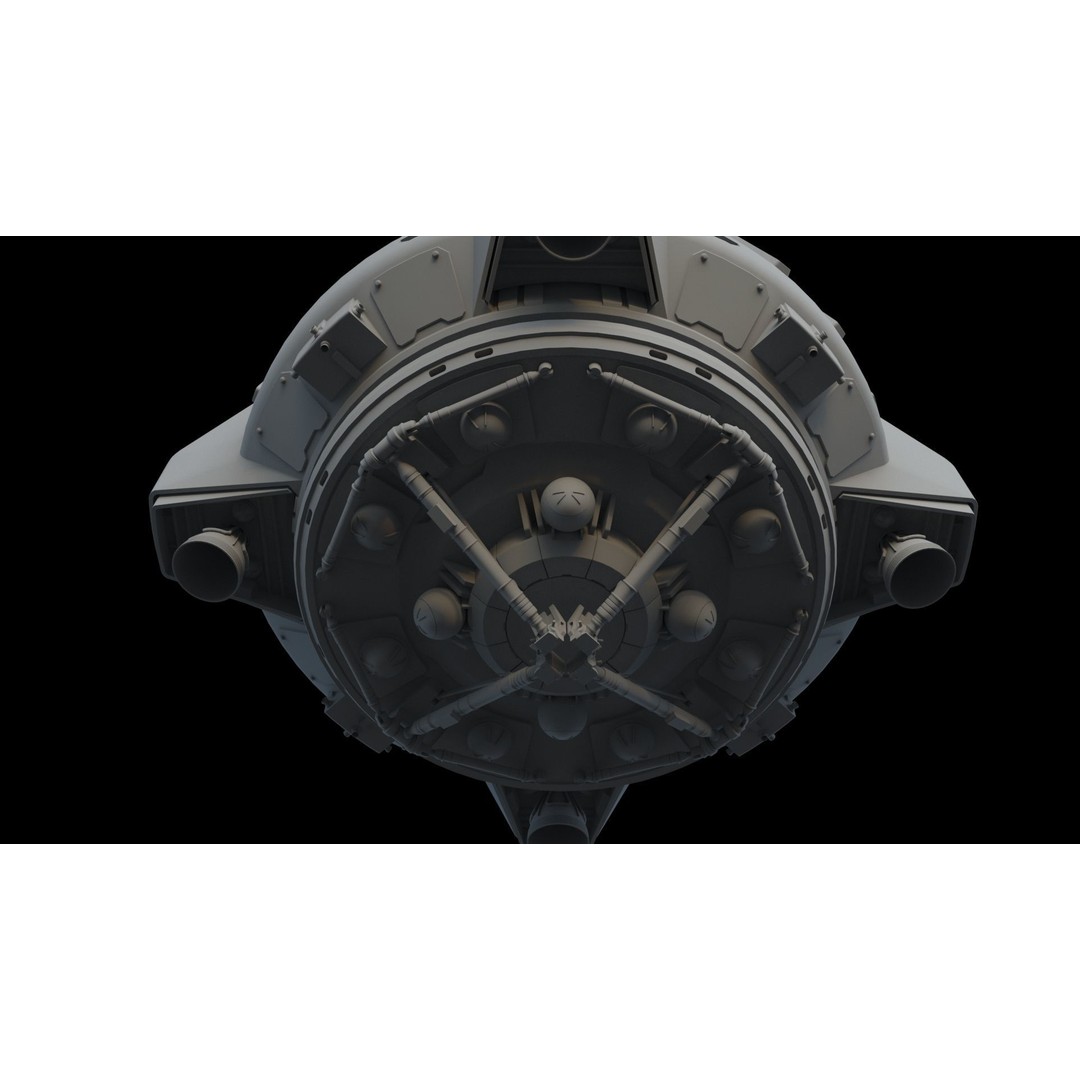 Escape Pod 3D Model – Sci-Fi Landing Module, FBX & OBJ Formats - View 15