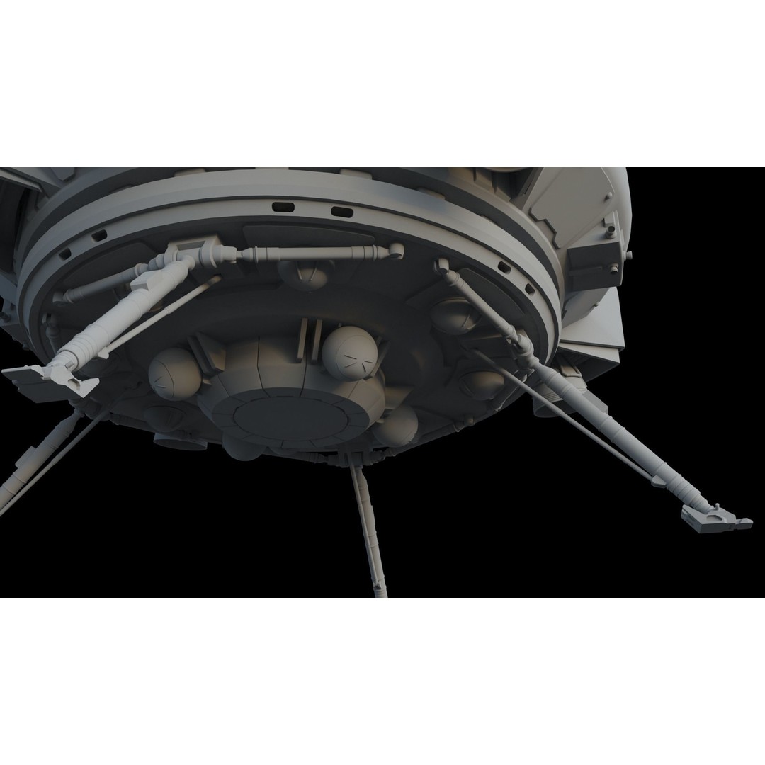Escape Pod 3D Model – Sci-Fi Landing Module, FBX & OBJ Formats - View 17