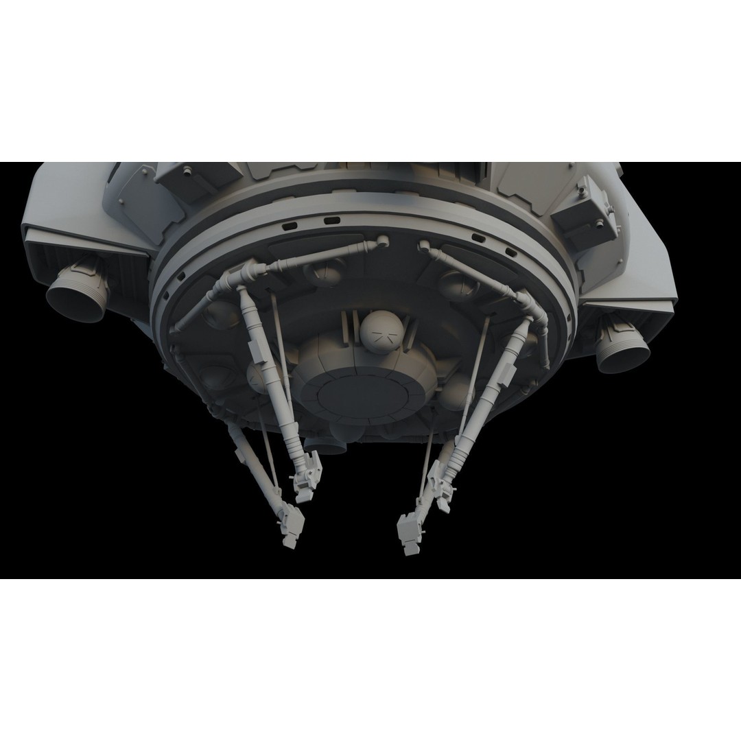 Escape Pod 3D Model – Sci-Fi Landing Module, FBX & OBJ Formats - View 18