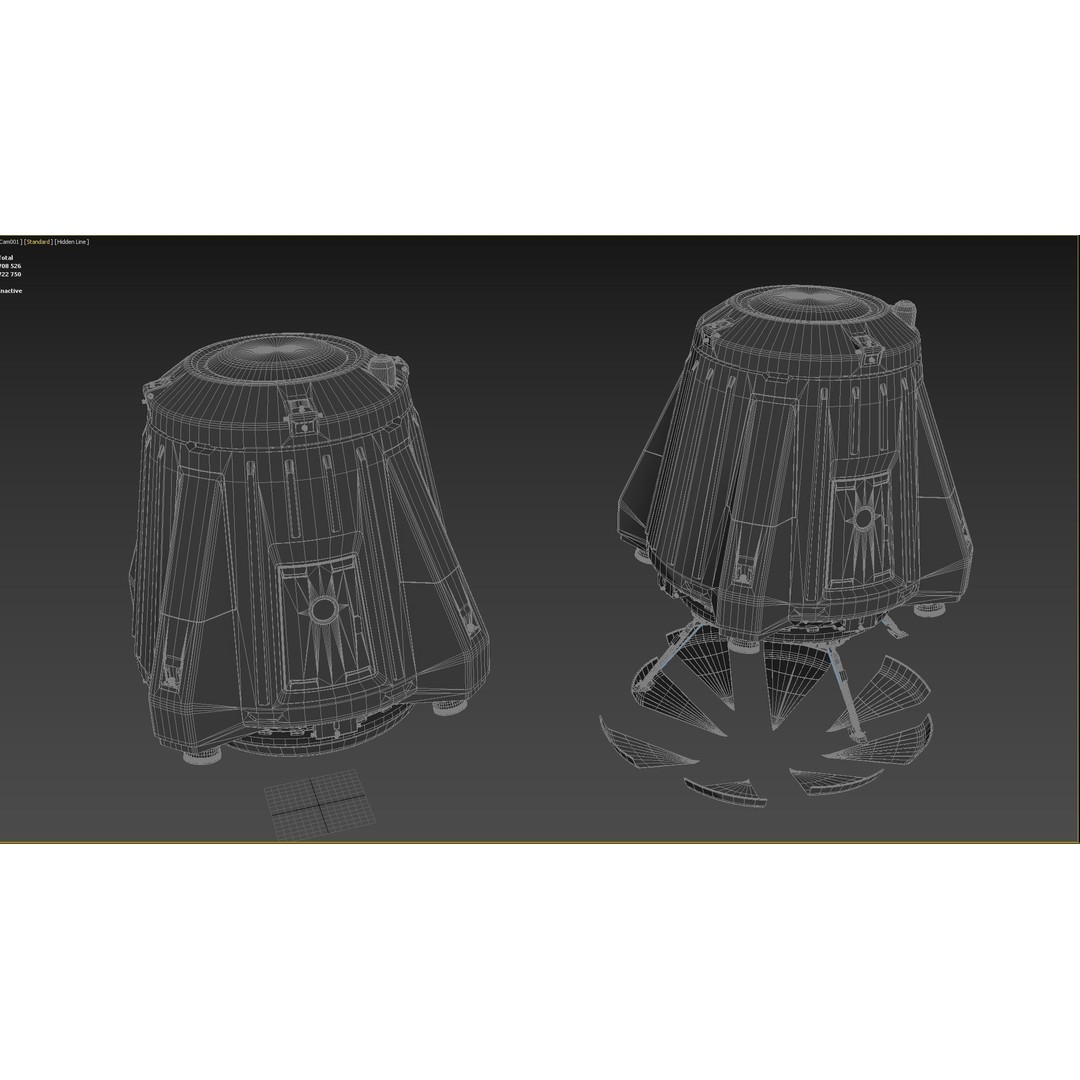 Escape Pod 3D Model – Sci-Fi Landing Module, FBX & OBJ Formats - View 20
