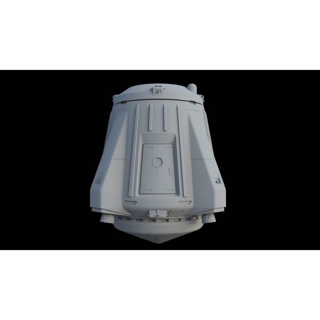 Escape Pod 3D Model – Sci-Fi Landing Module, FBX & OBJ Formats - View 4