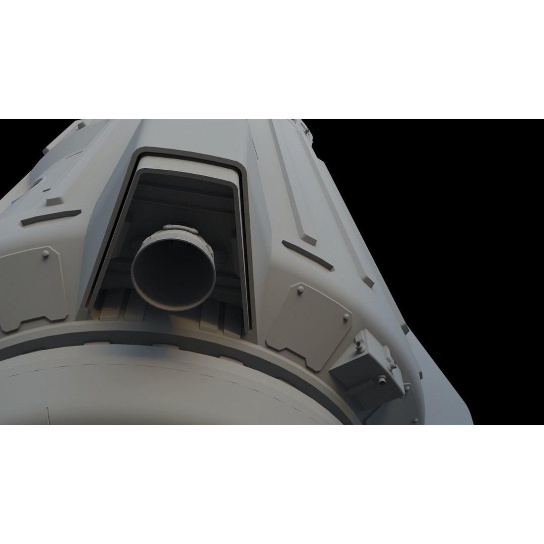 Escape Pod 3D Model – Sci-Fi Landing Module, FBX & OBJ Formats - View 9