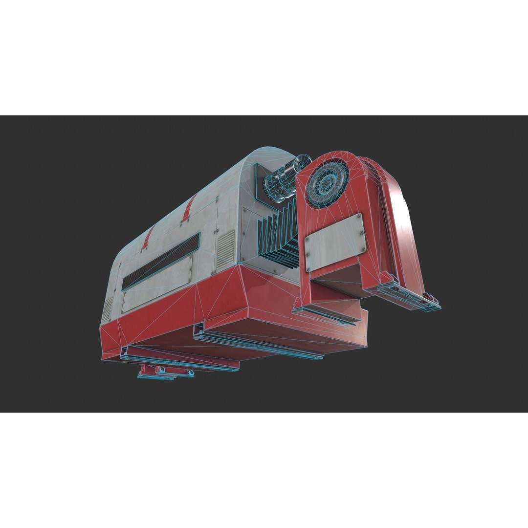 Scifi Laboratory Machine 3D Model – Low Poly Game Asset, FBX - View 10
