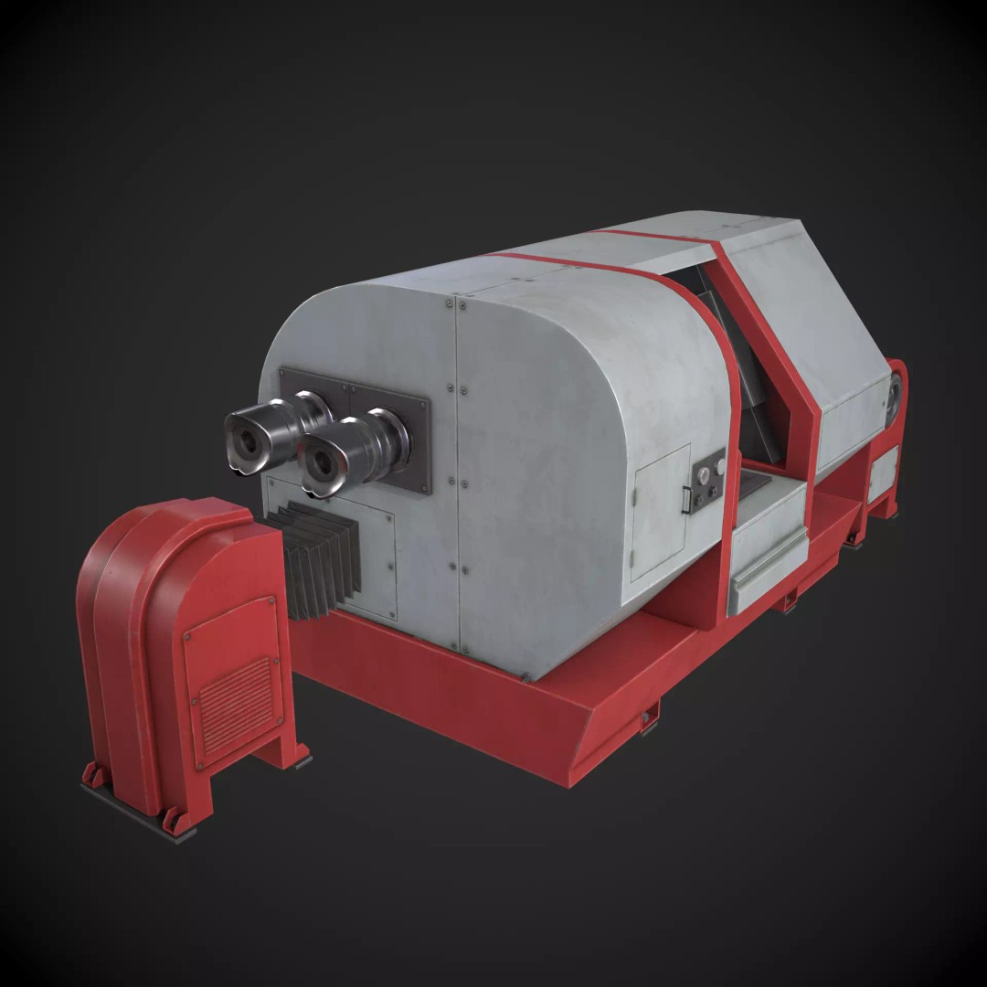 Scifi Laboratory Machine 3D Model – Low Poly Game Asset, FBX - View 2