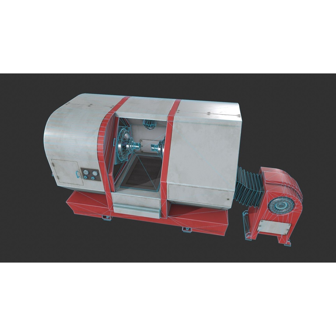 Scifi Laboratory Machine 3D Model – Low Poly Game Asset, FBX - View 6
