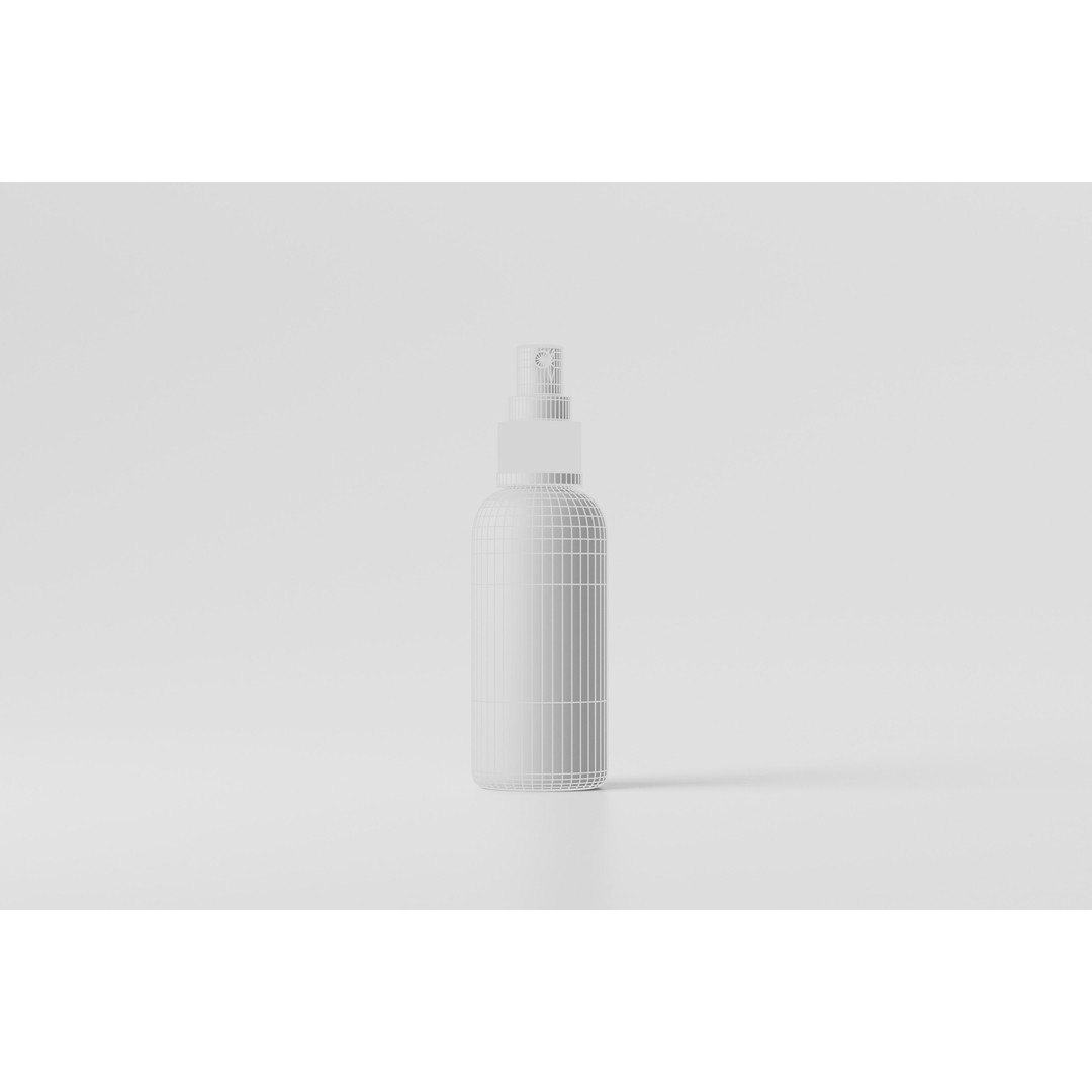Spray Bottle 3D Model – Low Poly Glass Mockup, FBX & OBJ Formats