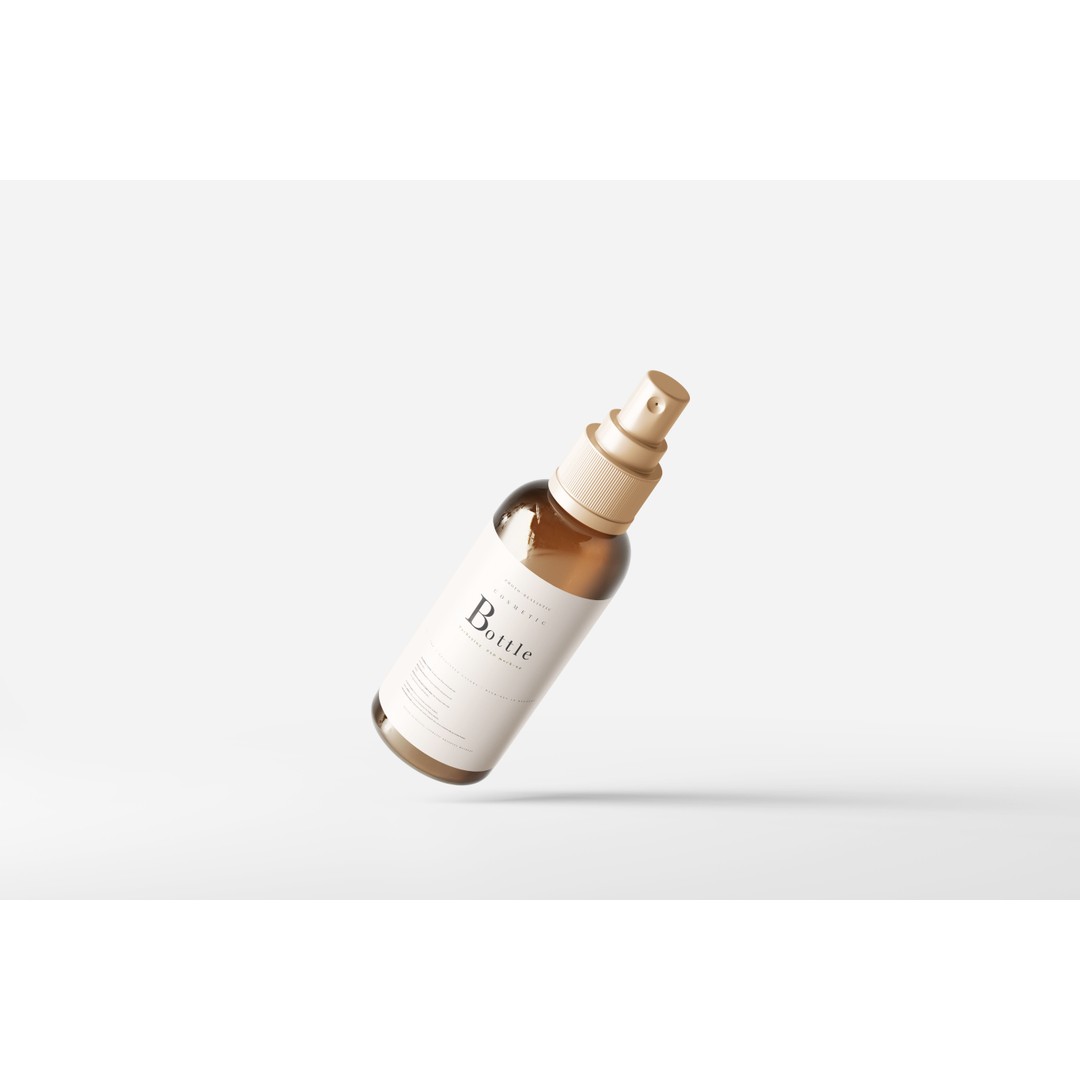 Spray Bottle 3D Model – Low Poly Glass Mockup, FBX & OBJ Formats - View 3
