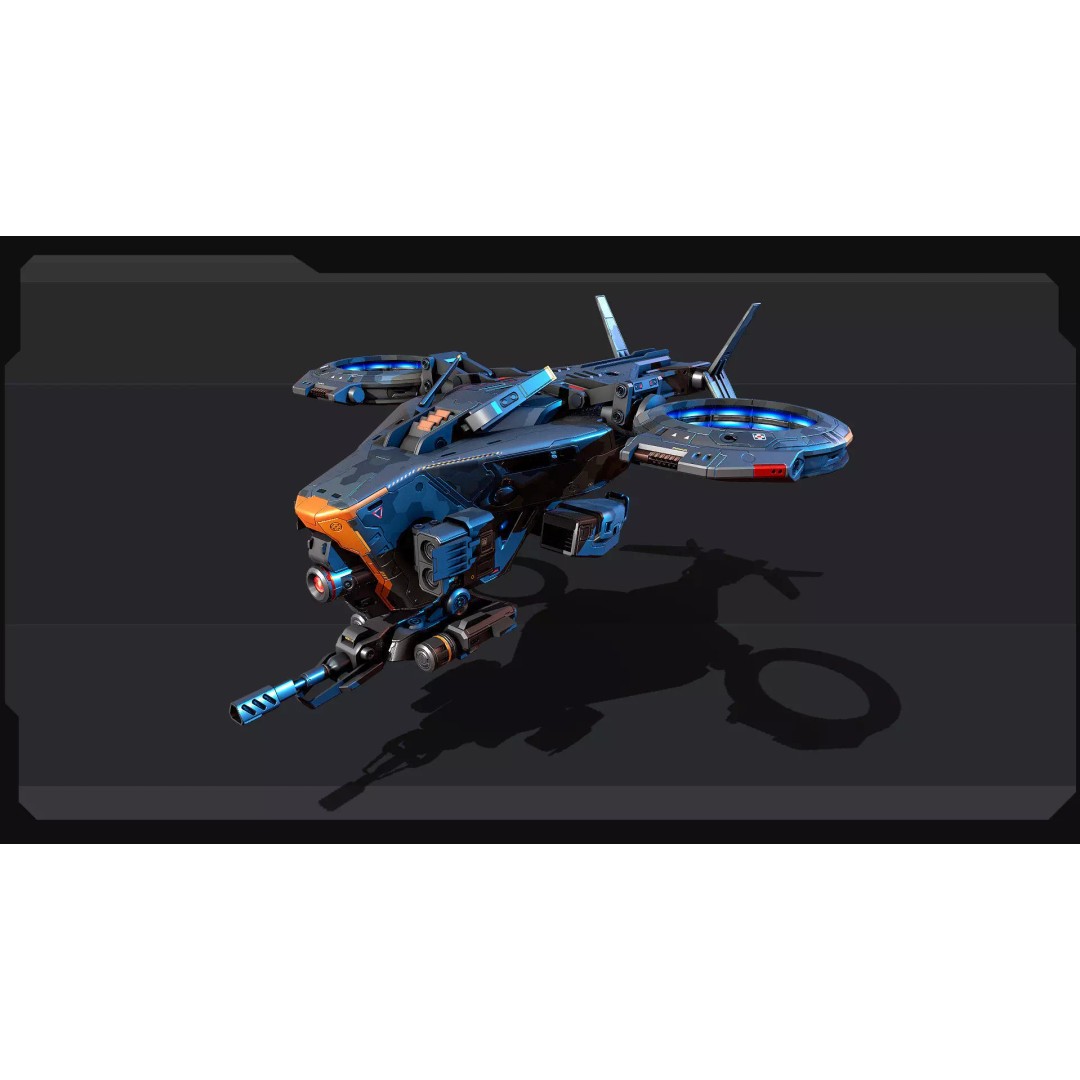 SF - Drone D30 3D Model – Low Poly Sci-Fi Vehicle, FBX, PBR - View 3