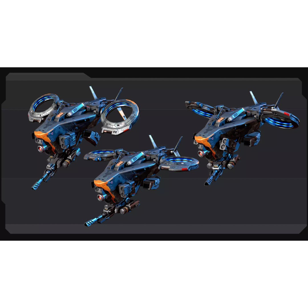 SF - Drone D30 3D Model – Low Poly Sci-Fi Vehicle, FBX, PBR - View 5