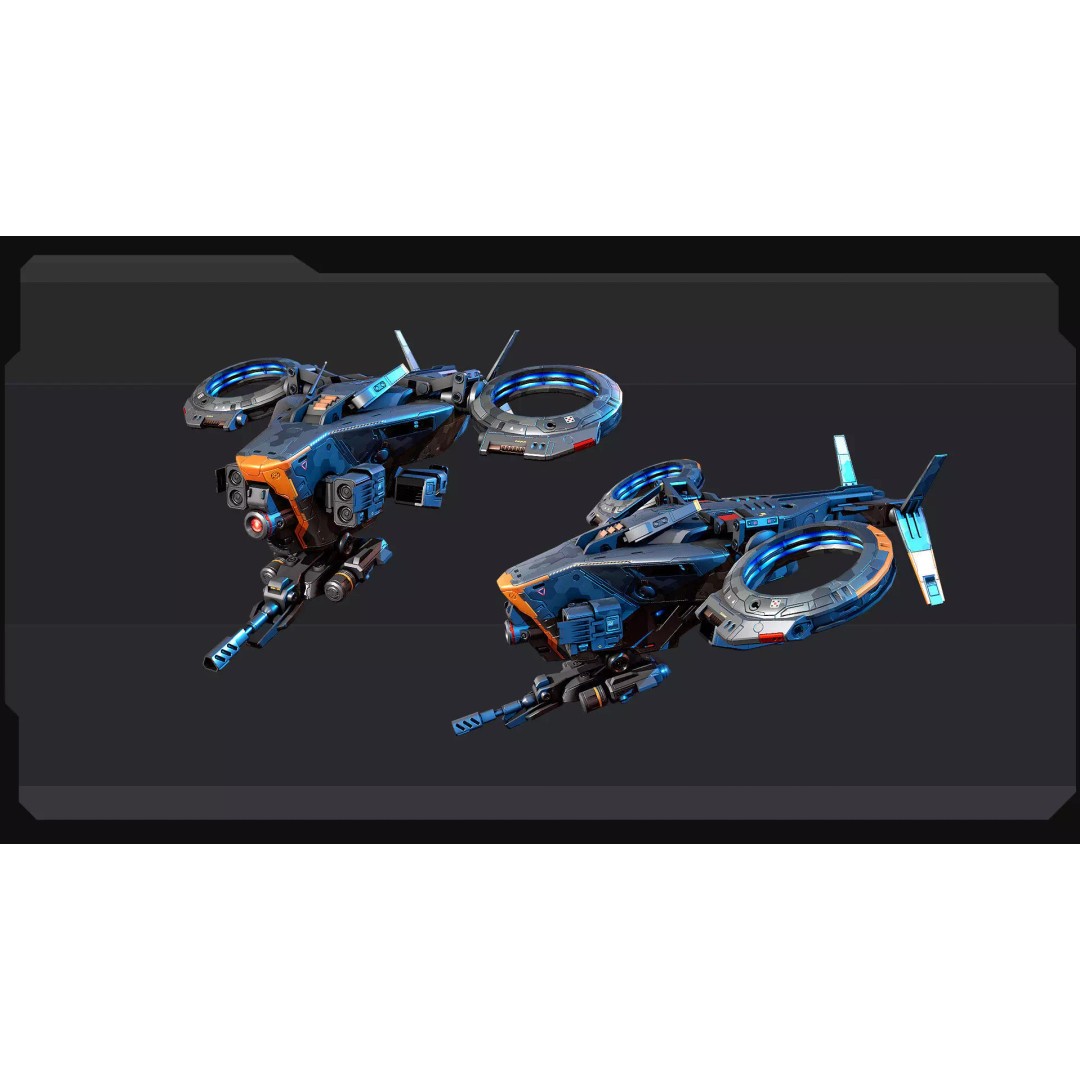 SF - Drone D30 3D Model – Low Poly Sci-Fi Vehicle, FBX, PBR - View 6