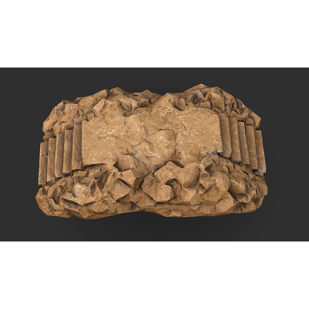 Stone Staircase 3D Model – Low Poly PBR Game Asset, FBX, OBJ - View 13