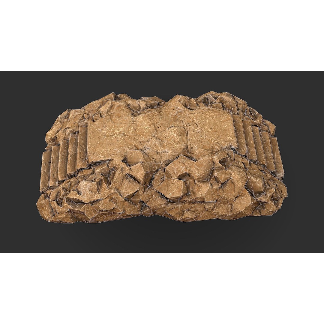Stone Staircase 3D Model – Low Poly PBR Game Asset, FBX, OBJ - View 15